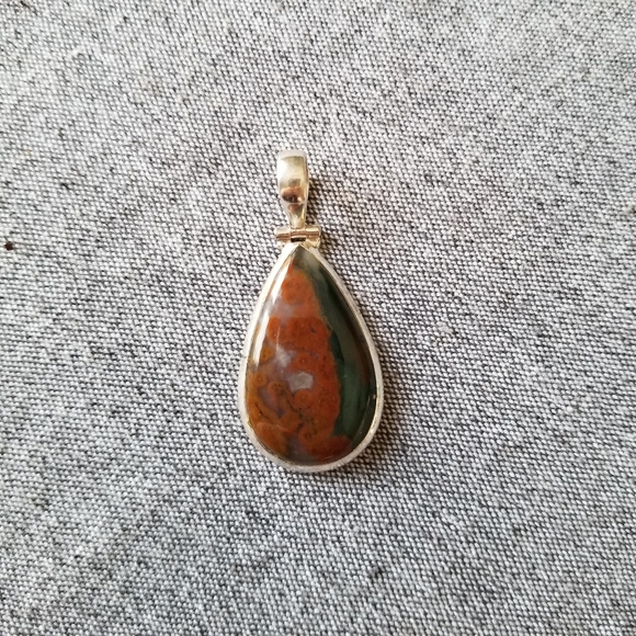 Plume Agate New Handcrafted Sterling silver 925 gemstone pendant - Picture 4 of 5